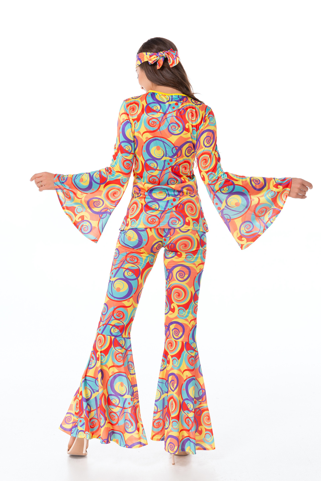 70s Retro Hippie Costume Set Halloween Disco Dance Performance Adult Costume